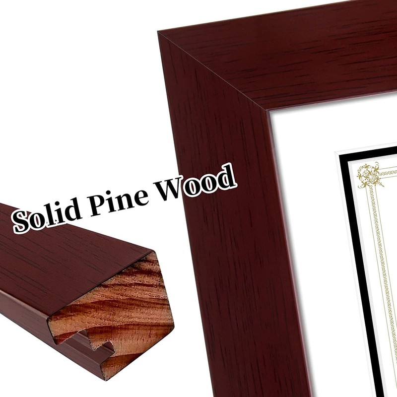 Golden State Art, 11x14 Diploma Frame - Mahogany Solid Wood