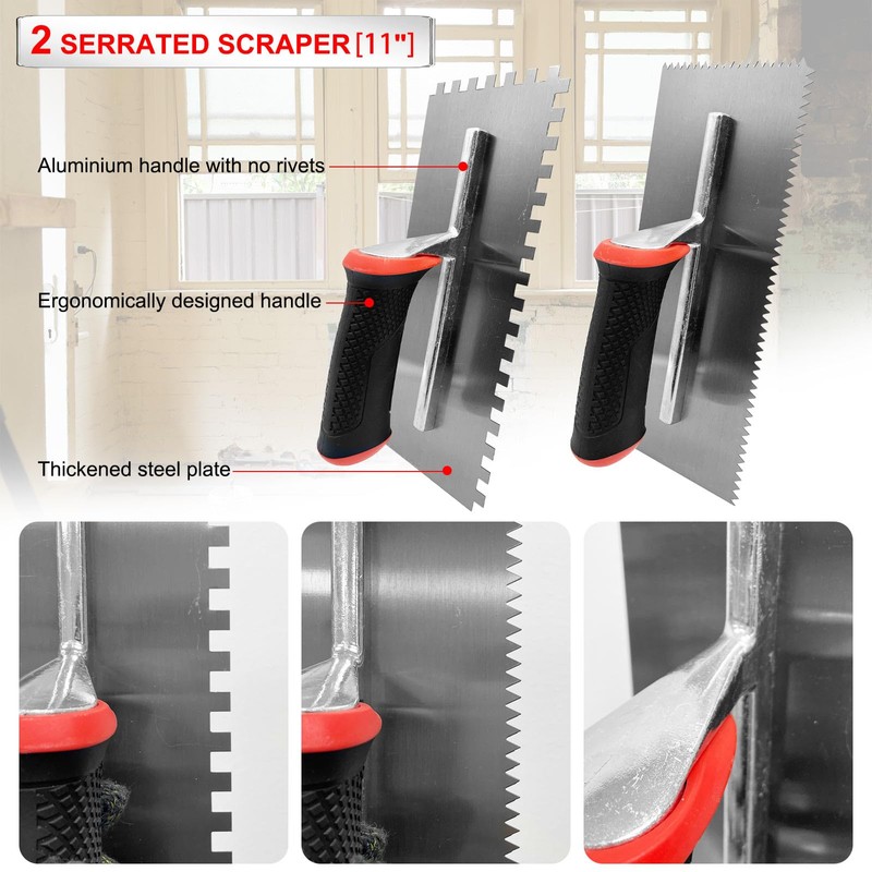 Hubaow 4 Pieces Concrete Tools, High Carbon Steel Masonry Trowel