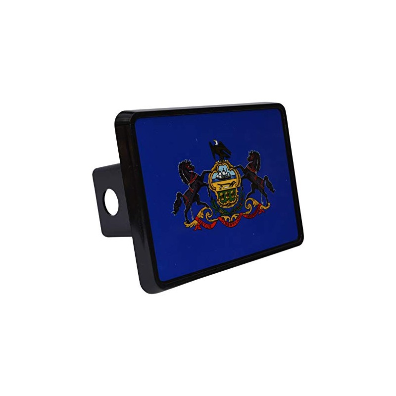 Pennsylvania State Flag Trailer Hitch Cover Plug PA