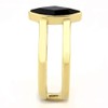 Women's Stainless Steel IP Gold Top Grade Crystal Jet Black