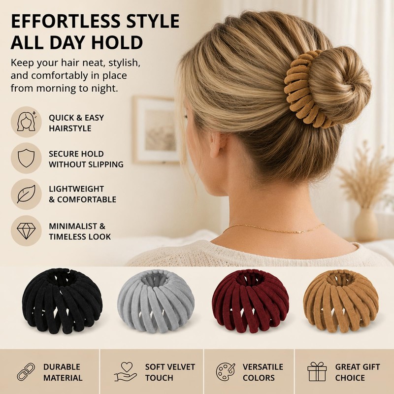 Hair Styling Set Women - Bun Maker - Faux Silk