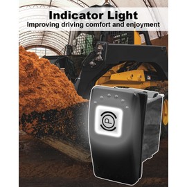 Parking Brake Rocker Switch Replace 142-9320 Fit for Caterpillar Cat Skid Steer Loader 216 216B 246 257 262 246B 247 247B 247B3 252 252B 252B3 257 259B3, 4 Pin ON-Off Handbrake Switch