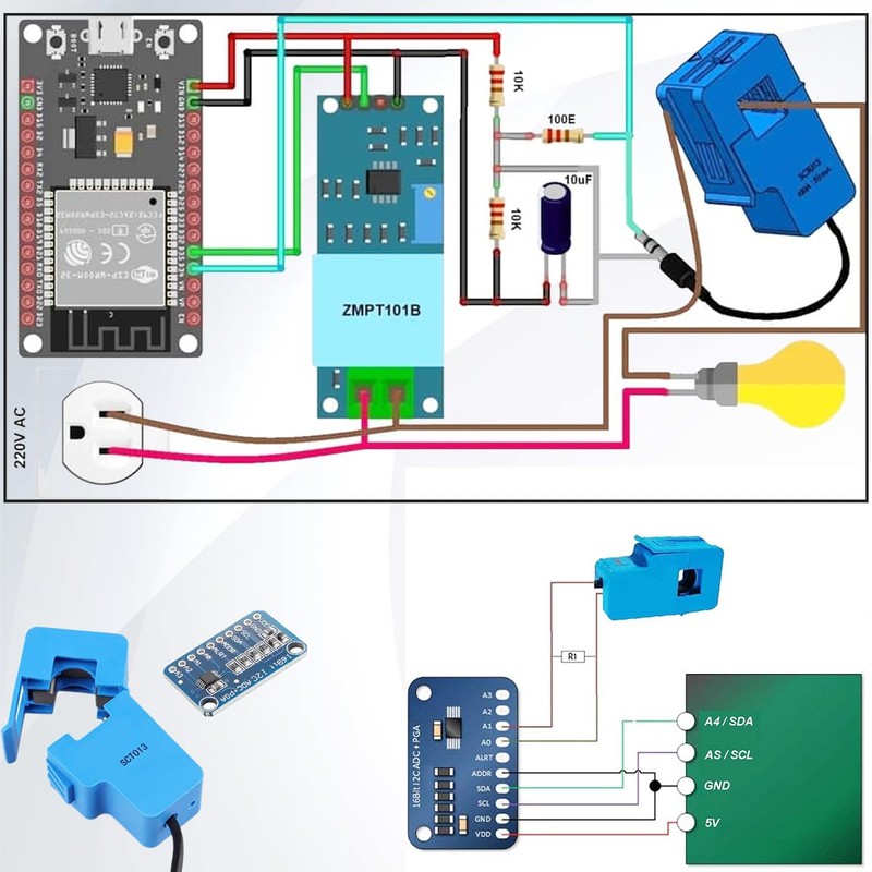 DAOKAI SCT-013-000 Non-Invasive Split Core Current Transformer AC 100A/1V +