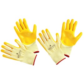 WILDFLOWER Tools Yellow Gardening Gloves for Women and Men - (Size Small 2 Pairs) | Nitrile Coating for Protection