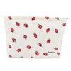 Long Keeper Cute Corduroy Cosmetic Bag Strawberry Printing Small Travel
