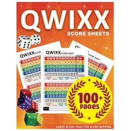 Qwixx Score Pads: Large Print Score Sheets with Size 8.5 x 11 Inches for Scorekeeping, Score Book with 100+ Pages
