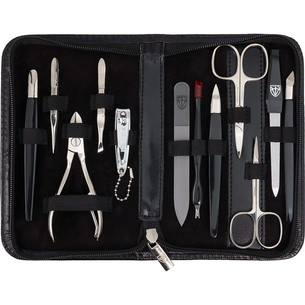 3 Swords Germany - brand quality 12 piece manicure pedicure kit set - nail care tools - Made in Solingen Germany (500)