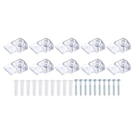 uxcell 20Pcs Glass Retainer Clips, Plastic Cabinet Door Panel Clip Mirror Holder Clips with Screws for 4-5mm(0.16"-0.2") Glass, Transparent
