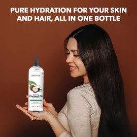 Majestic Pure Fractionated Coconut Oil - Relaxing Massage Oil, Liquid Carrier for Diluting Essential Oils Skin, Lip, Body & Hair Moisturizer Softener 6.8 fl oz