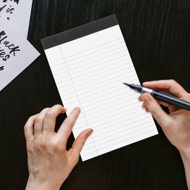 TOVINANNA Legal Pads, 4PCS Wide Ruled Writing Pads Refills Note Pads Lined Memo Pads A5 Legal Pad Wide Ruled Lined Pads Legal Rule for School Office 12.7 * 20.3cm