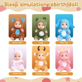 Fiotha Mini Baby Doll, Pack of 6 Mini Reborn Dolls, New Born Baby Doll, Mini Baby Dolls, Baby Dolls, Mini Dolls with Clothes, Mini Baby Doll, Gift for Girls, Toddlers and Children