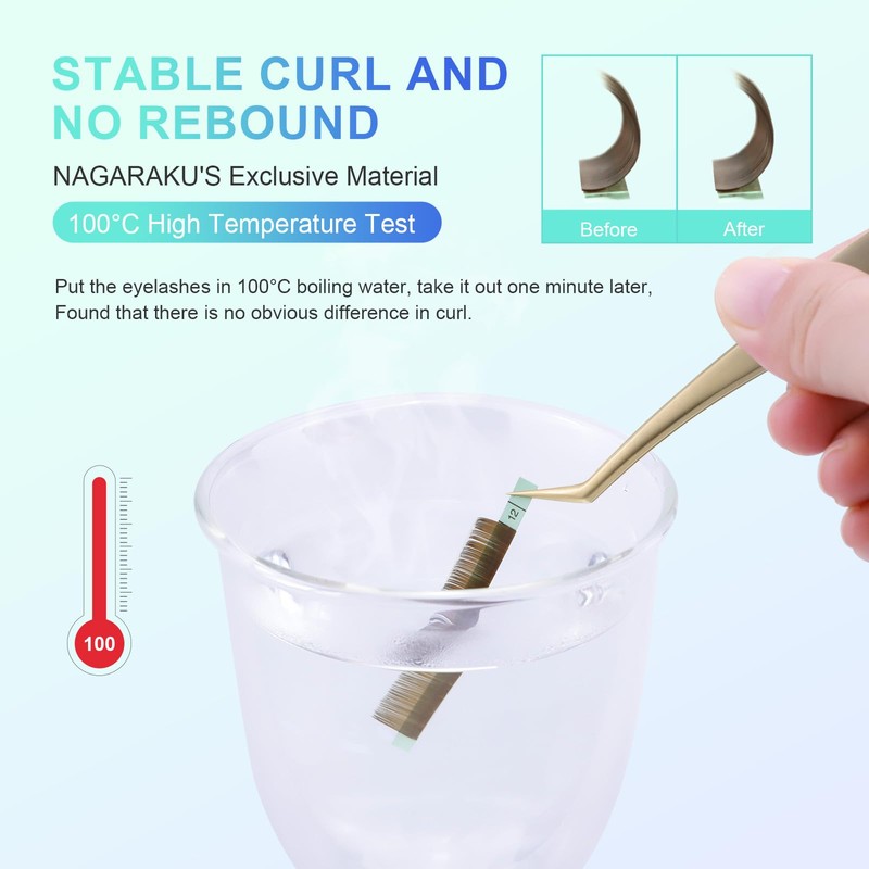 NAGARAKU Light Brown Eyelash Extension Classic Individual 1:1 Eyelash Volume