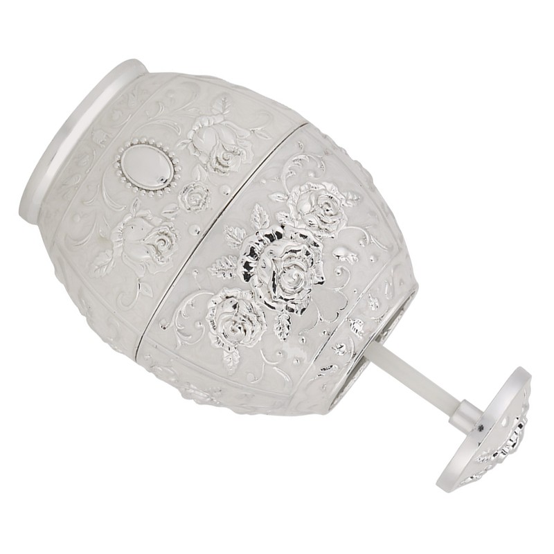 Metal Zinc Alloy Toothpick Holder Flower Pattern Hand Press Toothpick