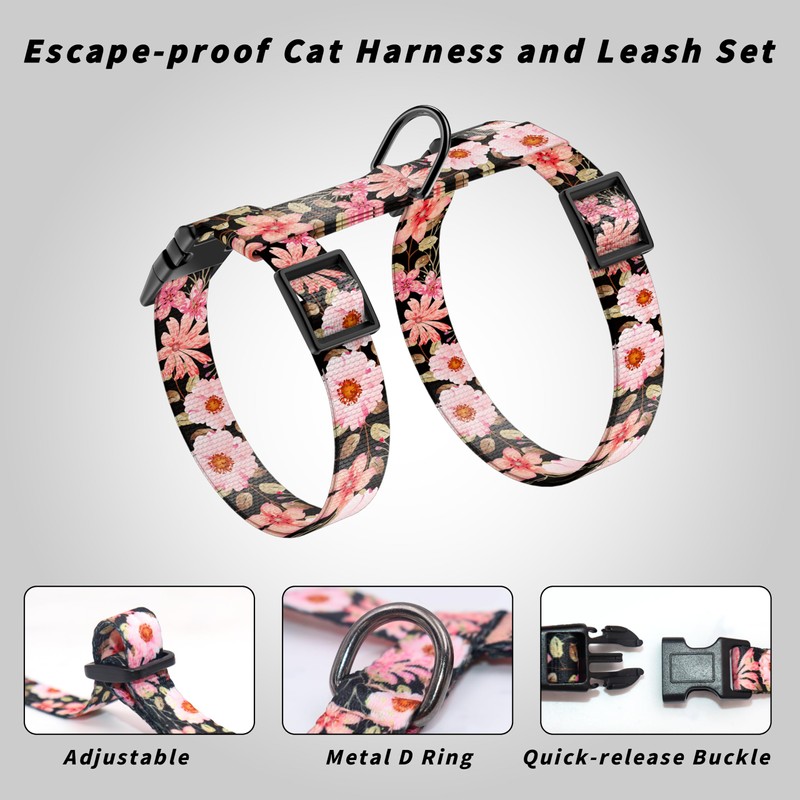 Seyezo Cat Harness and Leash Set, Adjustable Kitten Harness Escape
