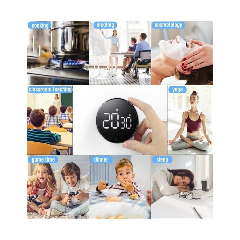 WANGCL Digital Magnetic Kitchen Timer with Large LED Screen for