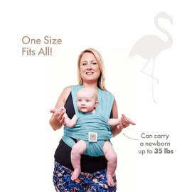 Funki Flamingo Baby Sling Wrap Newborn to Toddler Stretchy One Size Cozy and Calming Light Blue