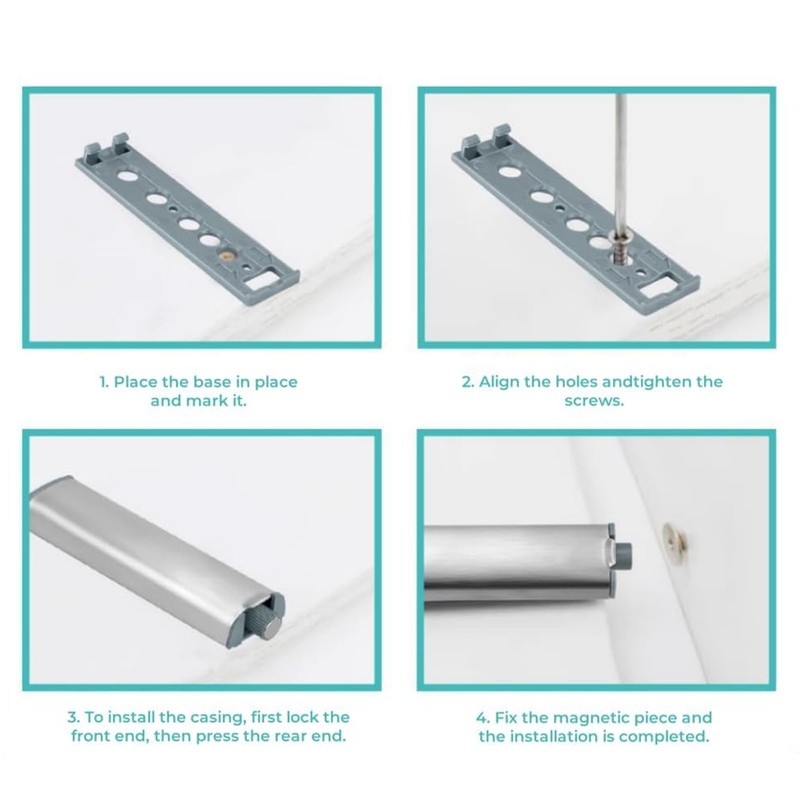 Push to Open Door Catches 4 Pack Cupboard Push Open