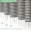 Dynamene Extra Long Fabric Shower Curtain, 84 Inch Long Farmhouse