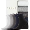 NUDUS Men’s Bamboo Rayon Quarter Socks, 5-Pair Box, Super Breathable,