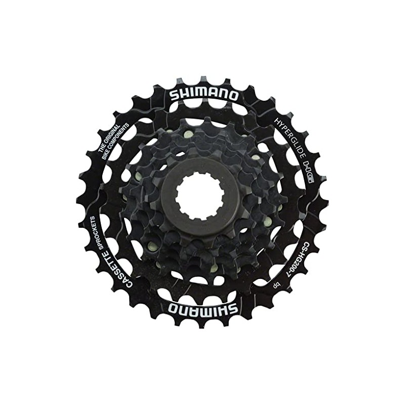 SHIMANO Tourney CS-HG200 Cassette, 7-Speed, 12-32t, Black