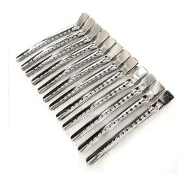 Pinza Perforada Para Cabello Tipo Pico De Garza Acero Plata Color Plateado 1463-00 Splash