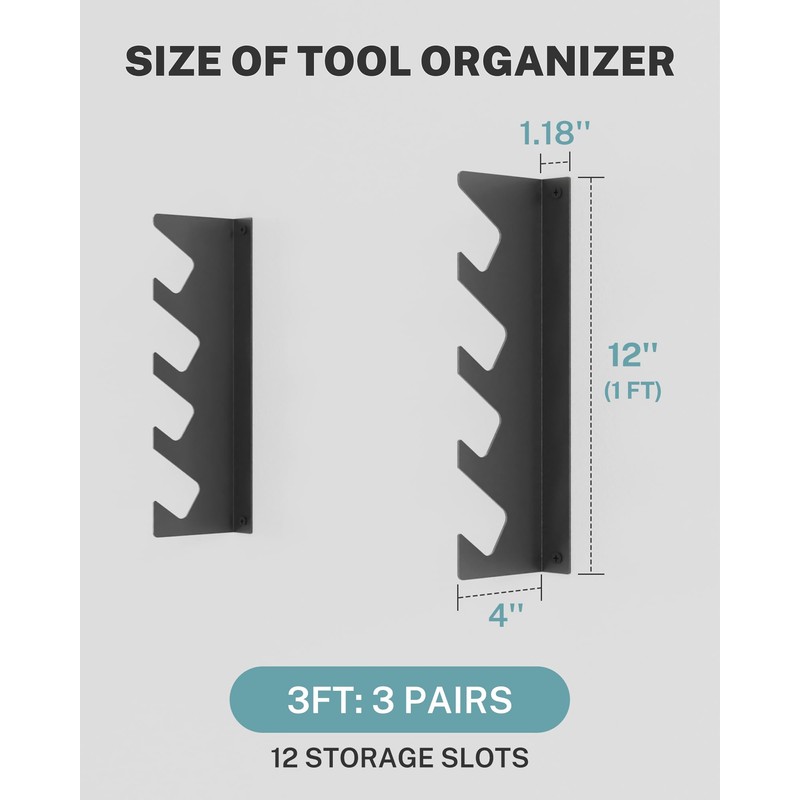 JivaJot Garage Tool Organizer Wall Mount, Shed Yard Tool Organizer
