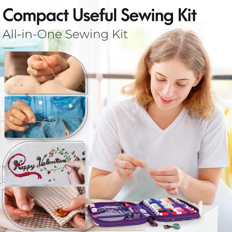 Coquimbo Sewing Kit Gifts for Grandma, Mom, Friend, Adults Beginner