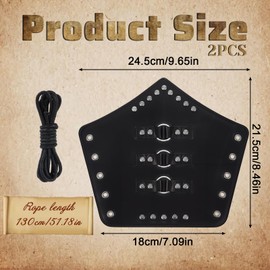 2 Pcs Faux Leather Arm Guards Arm Bracers Adults Adjustable Gauntlet Wristband Medieval PU Leather Armer Cosplay Cuff Leather Arm Gauntlet Wristband Buckle Leather Bracers for Men Women