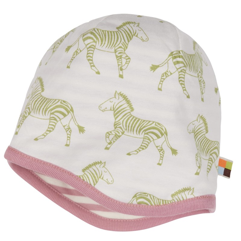 loud + proud Girls' Reversible GOTS Certified Hat, Aster
