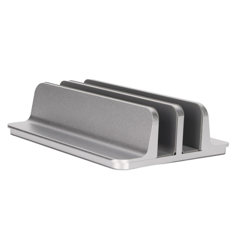Laptop Holder Vertical 2 Slots Aluminum Alloy Adjustable Laptop Stand