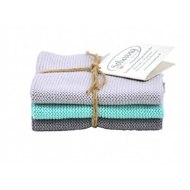 Solwang Cleaning Cloths 913092 Set of 3 Grey Aqua Grey Dark Combi