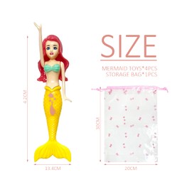 SLEEKEE 4 Mermaid Toys with 1 Storage Bag, Underwater Diving Mermaid, Kids Pool Toy, Underwater Diving Pool Toy Bag, Perfect for Pool Parties and Water Games