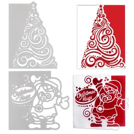 2 Pack Christmas Dies for Card Making Christmas Tree Santa Claus Metal Die Cuts for Paper Craft Scrapbooking Photo Album DIY