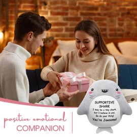 BeneCharm Supportive Shark Pillow Gifts for Christmas, Friendship Gifts, Inspirational Positive Gifts, Best Friend Birthday Gift, Motivational Gift for Friends, Family, Coworker