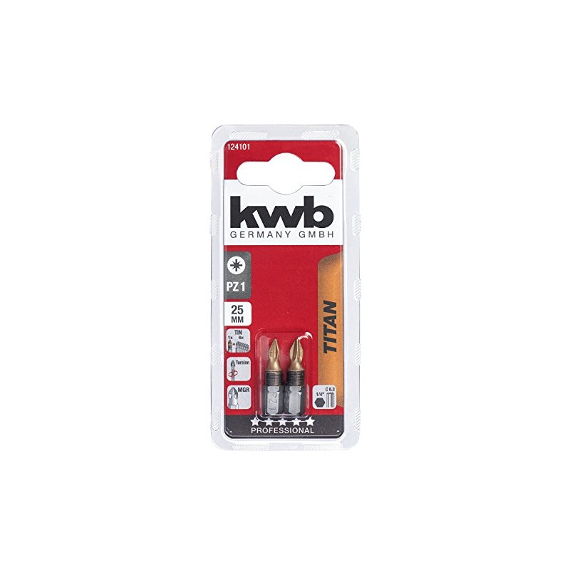 kwb 2 x Bits 25 mm Torx Titanium