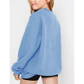 Fanway&EC Girls Casual Crewneck Sweatshirts Long Sleeve Cute Pullover Oversized Lightweight Fleece Tops