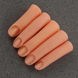 Pokinge 5 Dedos de Silicona para Práctica de Uñas, Dedos Postizos Suaves Y Realistas para Manicura, Ideales para Practicar El Arte de Las Uñas.