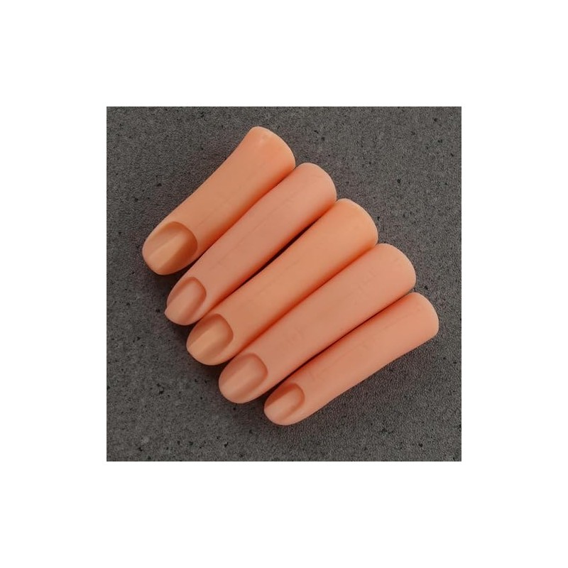 Pokinge 5 Dedos de Silicona para Práctica de Uñas, Dedos
