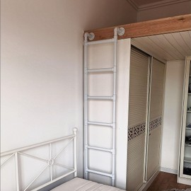 Floor Standing Metal Step Ladder for Home Loft, 3.3ft-9.8ft Height Entrance Egress Ladders, Basement Window Well Egress Ladder Fire Escape Ladder for Attic,Dorm,Bunk Bed,Deck,RV(10