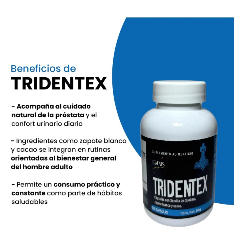 3 Pack Tridentex Potencia Masculina 30 Caps Sabor Natural Sin