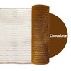 GouZaak 2 Rolls Deco Mesh Ribbon,Chocolate Brown with Gold Foil,Metallic
