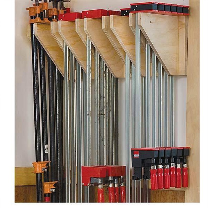 Woodcraft Project Paper Plan To Build Wall-Mounted Clamp Rack -
