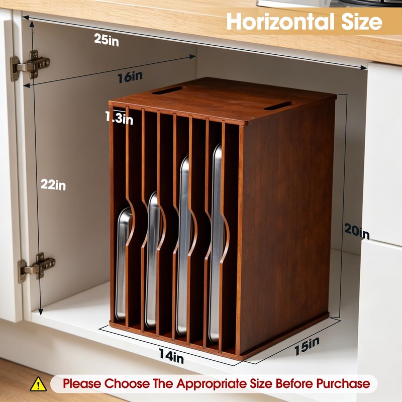 8-Tier Baking Sheet Organizer for Cabinet, Large 20 x 15