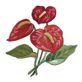 BeyondVision Anthurium in Watercolor Without Name Embroidered Iron on/Sew Patch