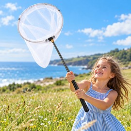 Retractable Hand Net for Insects & Small Fish – Folding Stainless Steel Small-Mesh Net for Beach & Outdoor Use
