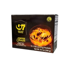 G7 Trung Nguyen Sugar Black Instant Coffee - Ca Phe Den Duong Hoa Tan - 15 Bags per Box