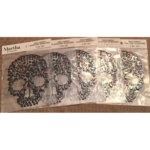 Martha Stewart Skull Embellishment Decorations Scrapbooking Lot Of 5 -