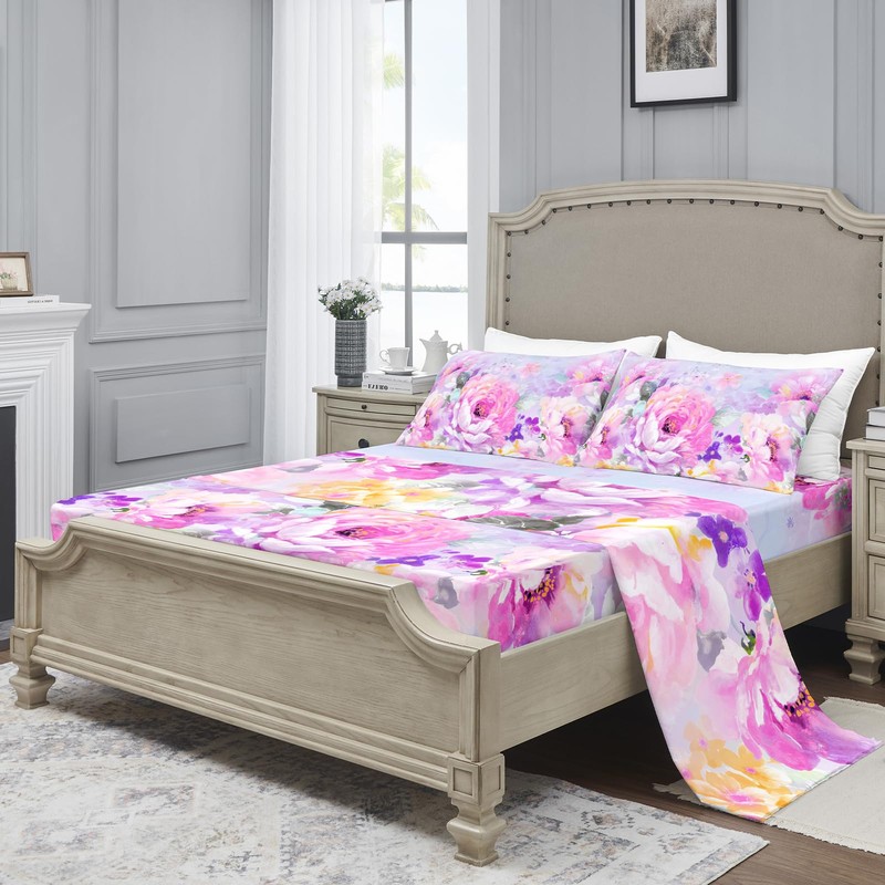 YIYEA Queen Sheet Set, Luxury 1800TC Hotel Quality Double Brushed