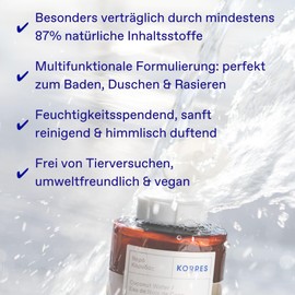 KORRES Coconut Water Revitalising Shower Gel with Active Aloe Vera, Dermatologically Tested, Vegan, 250 ml