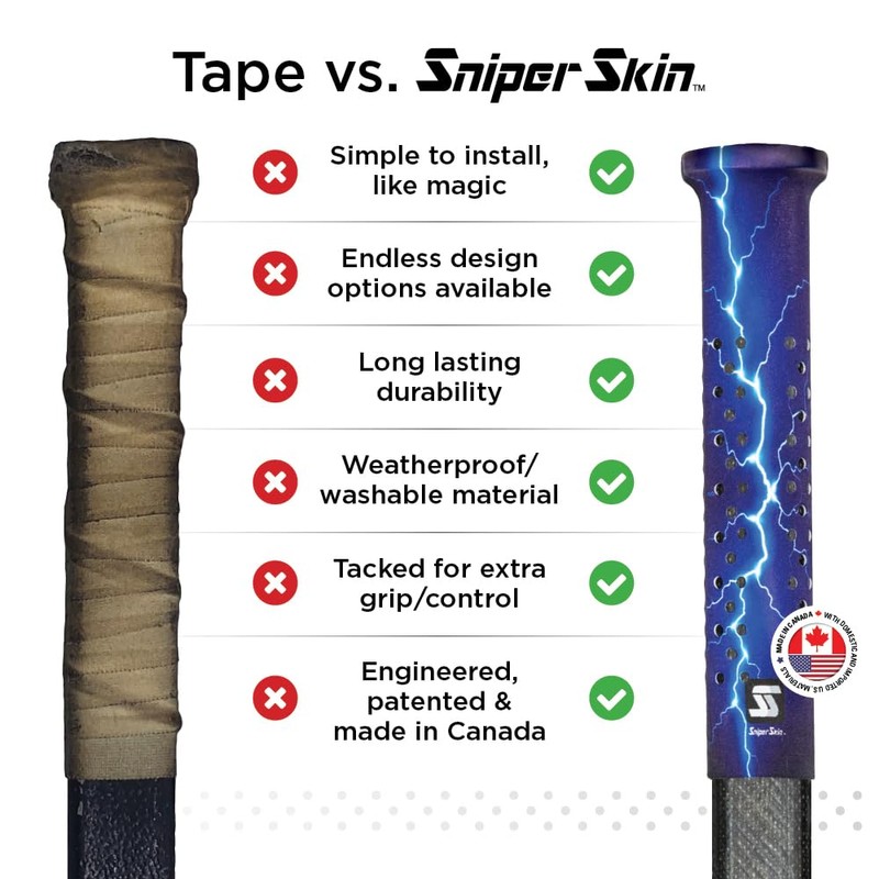SNIPER SKIN ICT Hockey Grip, Fits Adult and Kids Sticks,